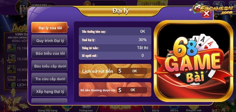 Giới Thiệu Về Đại Lý Kiếm Tiền Tại 68 Game Bài